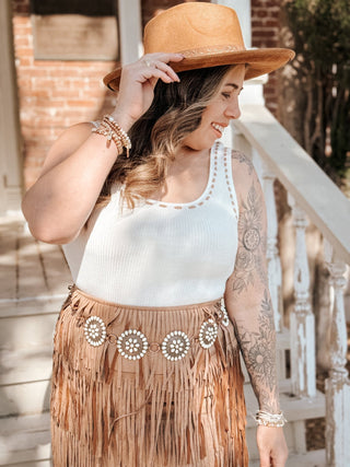 Honky Tonk Fringe Mini Skirt - The Farmhouse