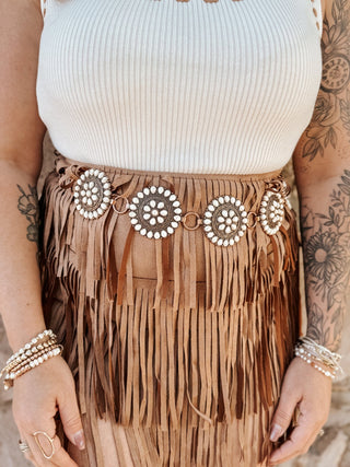 Honky Tonk Fringe Mini Skirt - The Farmhouse