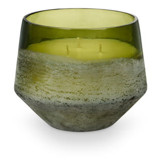 Large Balsam and Cedar Baltic glass candle with salt-kissed finish for the holidays