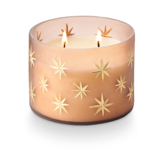 Alternate view of Woodfire frosted star glass candle