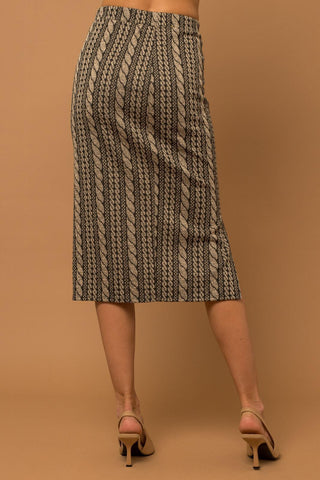 Impressionist Elegance Holiday Work Attire Midi Skirt, Abstract - The Farmhouse