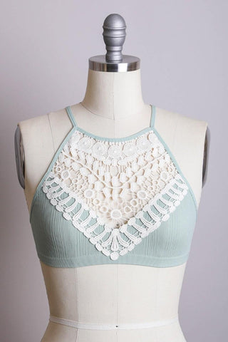 In Your Dreams Crochet Bralette, Sage - The Farmhouse