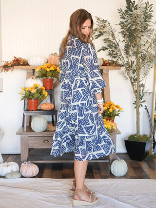 Indigo Palm Midi Dress - 170 Dresses - The Farmhouse
