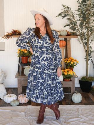 Indigo Palm Midi Dress - 170 Dresses - The Farmhouse