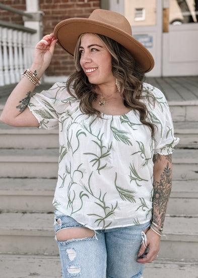 Ines Spring Embroidered Puff Sleeve Scoop Neck Blouse - The Farmhouse