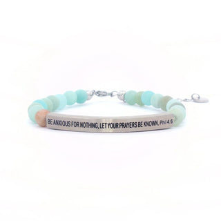 INSPO11 Be Anxious For Nothing, Let Your Prayers Be Known - Amazonite - 290 Jewelry - The Farmhouse
