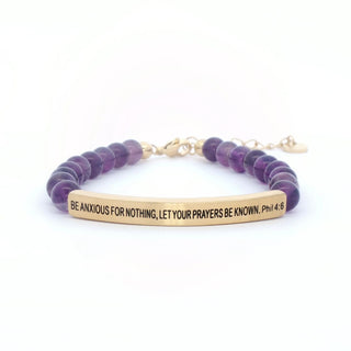 INSPO12 Be Anxious For Nothing, Let Your Prayers Be Known - Amethyst - 290 Jewelry - The Farmhouse