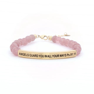 INSPO19 Angels Guard You In All Your Ways - Pink Quartz - 290 Jewelry - The Farmhouse