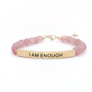INSPO27 I Am Enough - Pink Quartz - 290 Jewelry - The Farmhouse