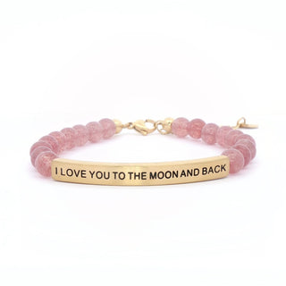 INSPO5 I Love You To The Moon And Back - Pink Quartz - 290 Jewelry - The Farmhouse