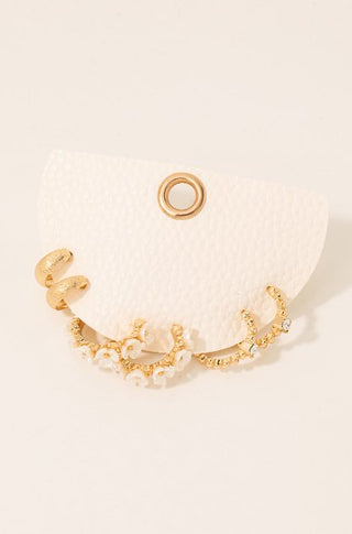 Jasmine Mixed Studded Hoop Earrings Set - The Farmhouse