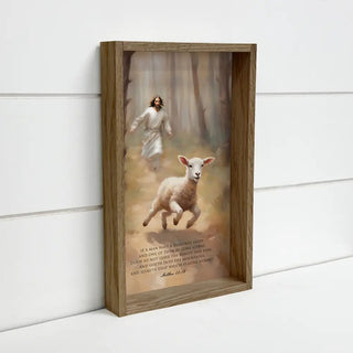 Jesus Chasing the Lost Sheep - Scripture Wall Art 18x24" - 420 Home Decor - The Farmhouse