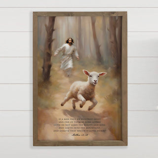 Jesus Chasing the Lost Sheep - Scripture Wall Art 18x24" - 420 Home Decor - The Farmhouse