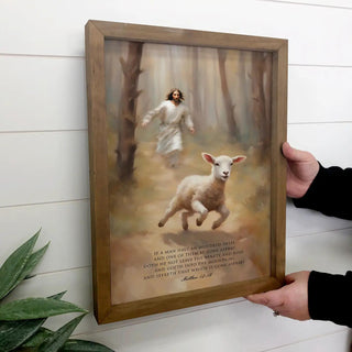 Jesus Chasing the Lost Sheep - Scripture Wall Art - The Farmhouse