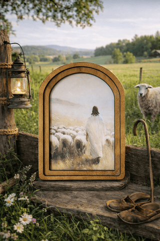 Jesus Sheep Arch Framed Art 6x8" - 420 Home Decor - The Farmhouse