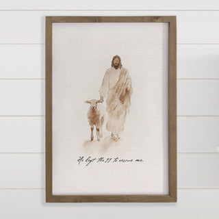 Jesus Sheep Rescue Me - Jesus Canvas Art - Wood Framed Art 20x30" - 420 Home Decor - The Farmhouse