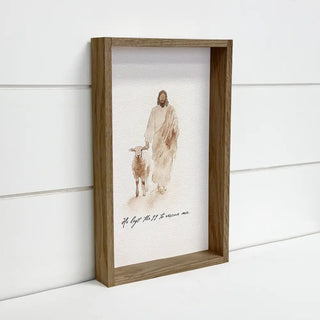 Jesus Sheep Rescue Me - Jesus Canvas Art - Wood Framed Art 20x30" - 420 Home Decor - The Farmhouse