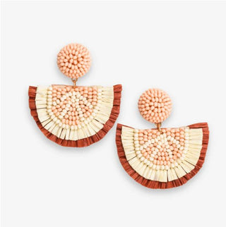 Josephine Grapefruit Raffia Drop Earrings - The Farmhouse