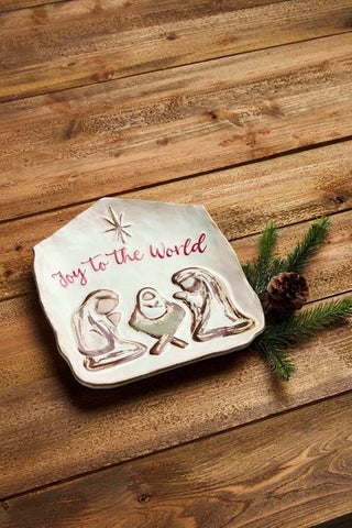 Joy to the World Nativity Serving Platter - The Farmhouse