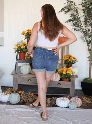 Judy Blue High Waist Cuff Jogger Denim Shorts - 220 Shorts & Skirts - The Farmhouse