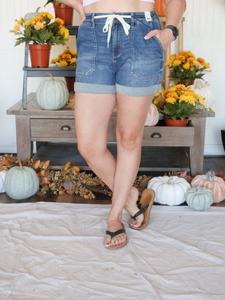 Judy Blue High Waist Cuff Jogger Denim Shorts - 220 Shorts & Skirts - The Farmhouse