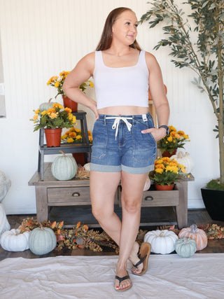 Judy Blue High Waist Cuff Jogger Denim Shorts - 220 Shorts & Skirts - The Farmhouse