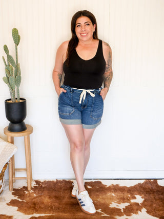 Judy Blue High Waist Cuff Jogger Denim Shorts - 220 Shorts & Skirts - The Farmhouse