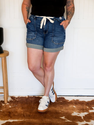 Judy Blue High Waist Cuff Jogger Denim Shorts - 220 Shorts & Skirts - The Farmhouse