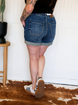 Judy Blue High Waist Cuff Jogger Denim Shorts - 220 Shorts & Skirts - The Farmhouse