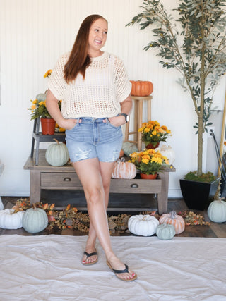 Judy Blue High Waist Destroy Denim Shorts - 220 Shorts & Skirts - The Farmhouse