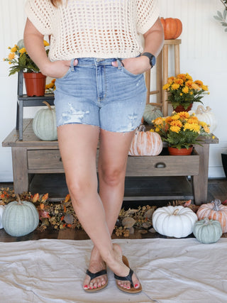 Judy Blue High Waist Destroy Denim Shorts - 220 Shorts & Skirts - The Farmhouse