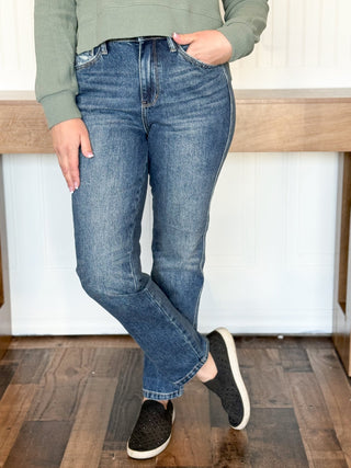 JUDY BLUE HW Rigid Magic Non - Destroy Straight - 210 Jeans - The Farmhouse