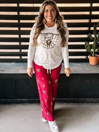 Junk Gypsy Deck Those Halls Pajama Loungewear Long - sleeve Top - The Farmhouse