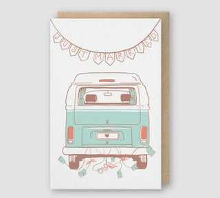 Just Married Camper Van Greeting Card - The Farmhouse