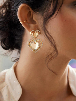 Kira Earrings - Gold and Pavé - The Farmhouse