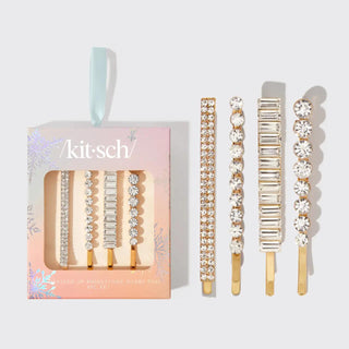 Kitsch, Holiday All Dressed Up Rhinestone Bobby Pins 4pc Set - The Farmhouse