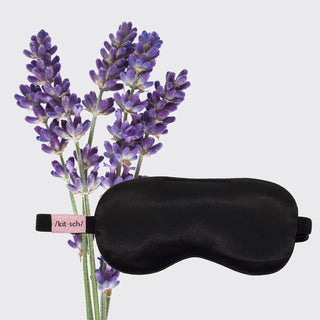 Kitsch, The Lavender Weighted Satin Eye Mask, Black - The Farmhouse