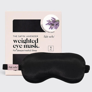 Kitsch, The Lavender Weighted Satin Eye Mask, Black - The Farmhouse