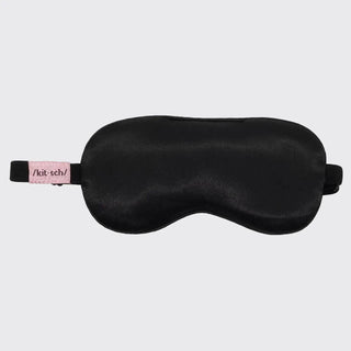 Kitsch, The Lavender Weighted Satin Eye Mask, Black - The Farmhouse