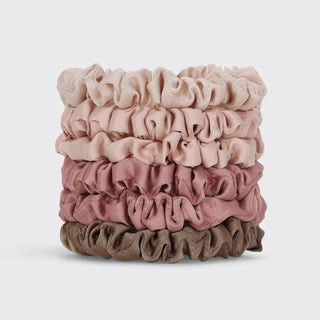 Kitsch, Ultra Petite Satin Scrunchies 6pc, Terracotta - The Farmhouse