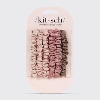 Kitsch, Ultra Petite Satin Scrunchies 6pc, Terracotta - The Farmhouse