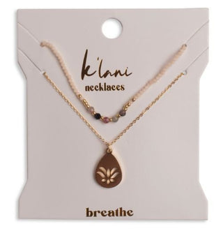 K'LANI "Breathe" Gold Lotus Necklace Set - 290 Jewelry - The Farmhouse