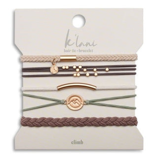 K'LANI "Climb" Natural Colors with Gold Mountain Accent hair Tie Bracelets - 290 Jewelry - The Farmhouse