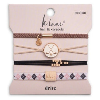 K'LANI "Drive" Black & Cream Hair Tie Bracelets with Removable Ball Marker - 290 Jewelry - The Farmhouse