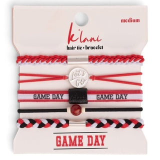 K'LANI "Game Day" Red, Black & White Hair Tie Bracelets - 290 Jewelry - The Farmhouse