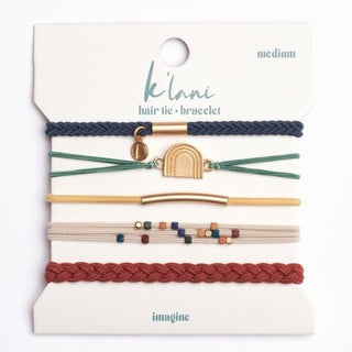 K'LANI "Imagine" Gold Rainbow Themed Hair Tie Bracelets - 290 Jewelry - The Farmhouse