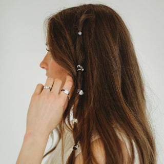 K'LANI "Luna" Silver & Cool Toned Hair Tie Rings - 290 Jewelry - The Farmhouse