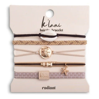K'LANI "Radiant" Seashell Theme in Cream & Black Hair Tie Bracelets - 290 Jewelry - The Farmhouse
