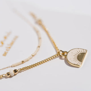 K'LANI "Rise" Gold & Cream Sunrise Necklace Set - 290 Jewelry - The Farmhouse