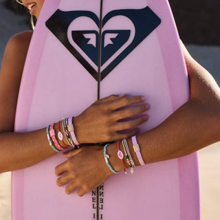 K'LANI "Roxy Pink Tropics" Pink & Coral Island Vibe Hair Tie Bracelets - 290 Jewelry - The Farmhouse